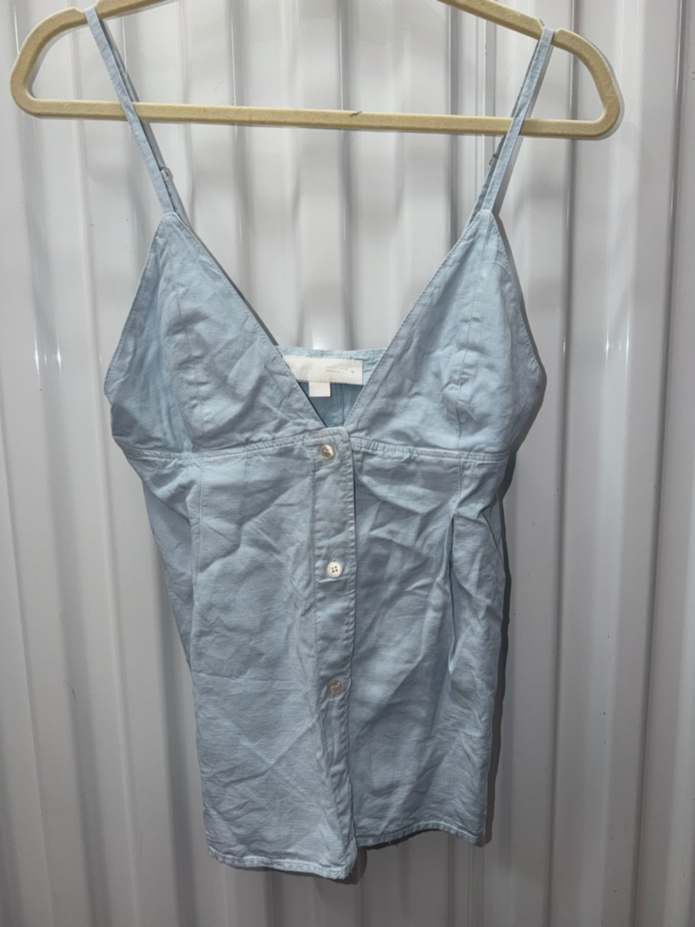 Zara Pale Blue Button-Front Top S